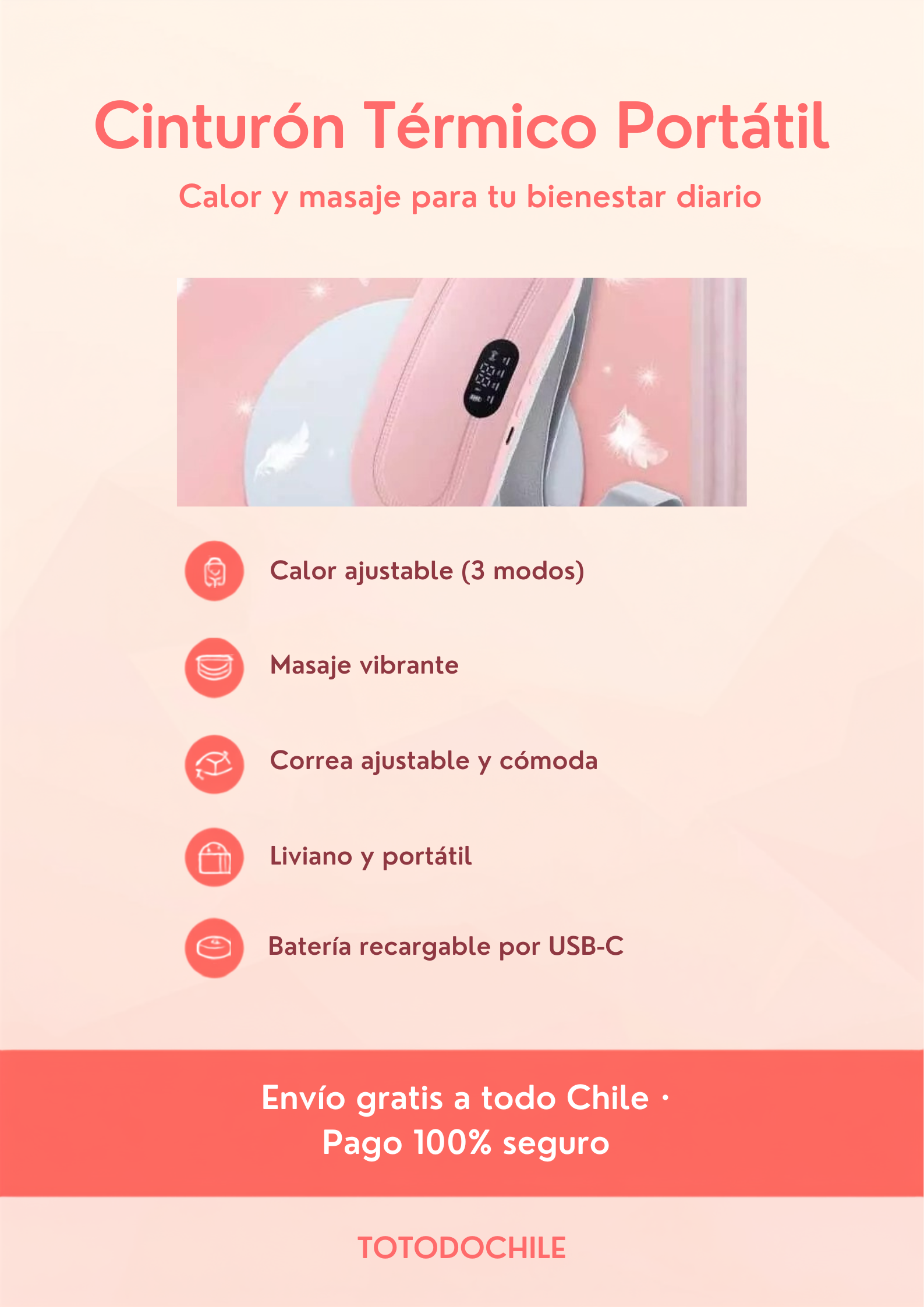 Cinturón térmico para cólicos - características y beneficios