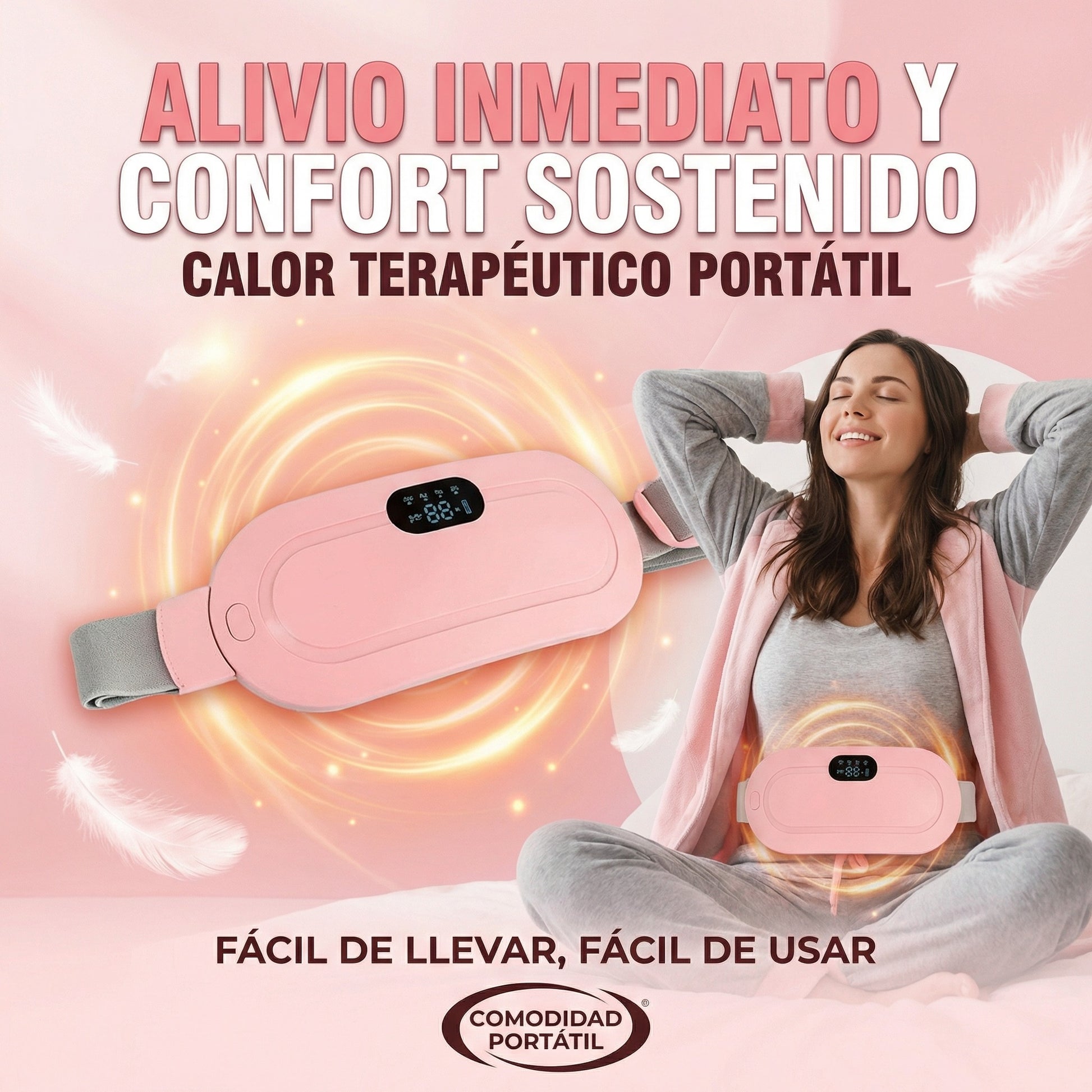 Cinturón térmico para cólicos - en uso