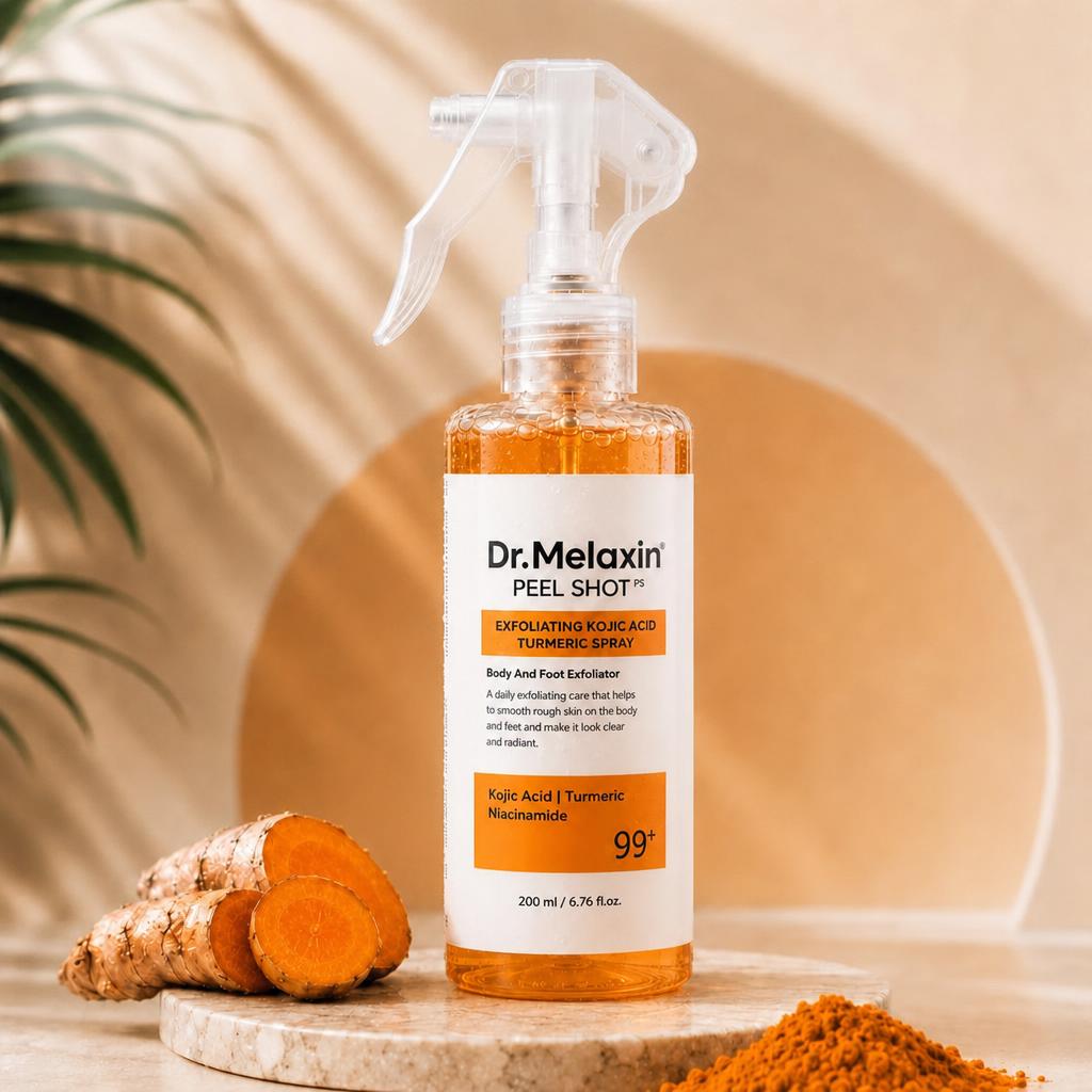 Dr. Melaxin Peel Shot, spray exfoliante corporal con ácido kójico, cúrcuma y niacinamida, 200ml